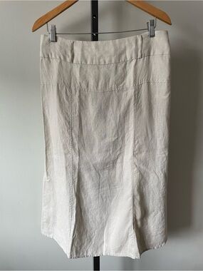 For Cynthia 100% Linen Midi Skirt Petite Large PL